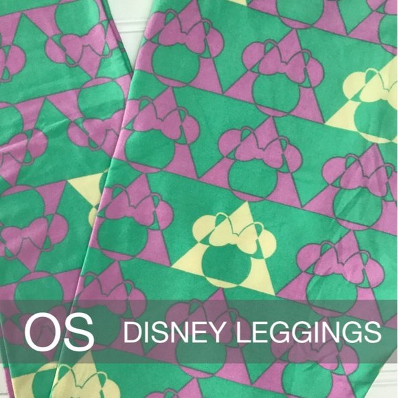 Lularoe Disney Miney Mouse pastel color leggings OS ONE SIZE BRAND NEW - Picture 1 of 3